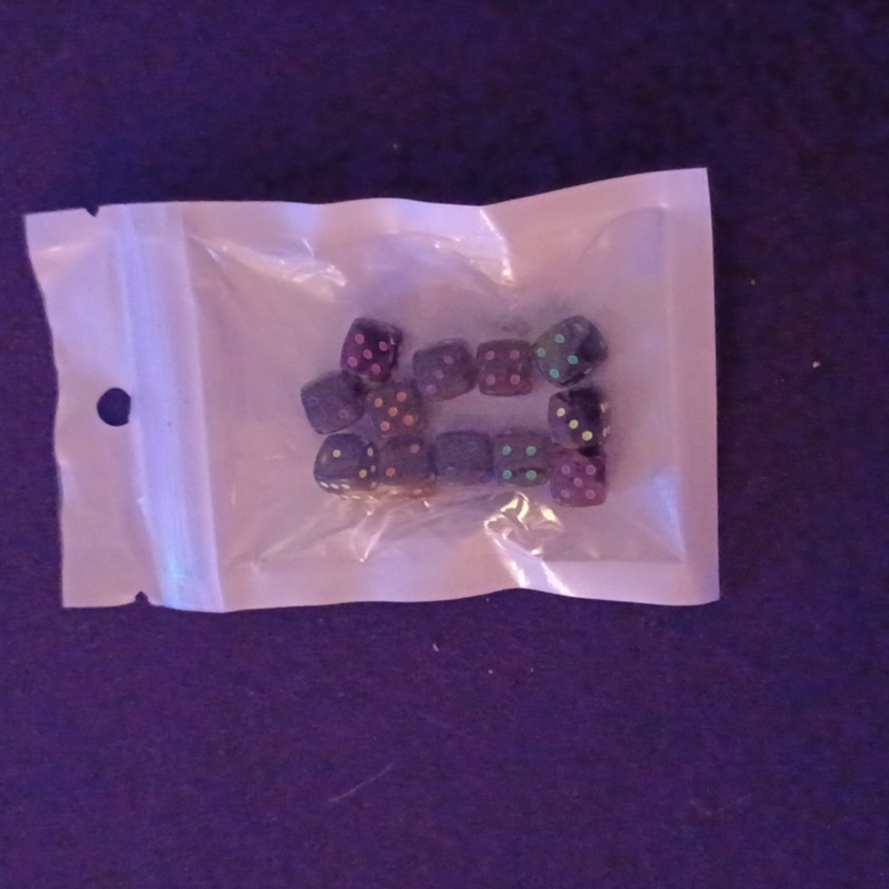 ☆12 Small Acrylic Dice - Multicolored ☆ 2 Of Each 6 Colors☆
